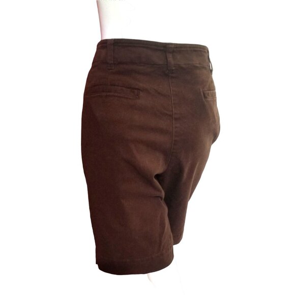 Jones New York Sport High Waisted Bermuda Shorts Sz 14 Petite Womens Brown with - Picture 6 of 8
